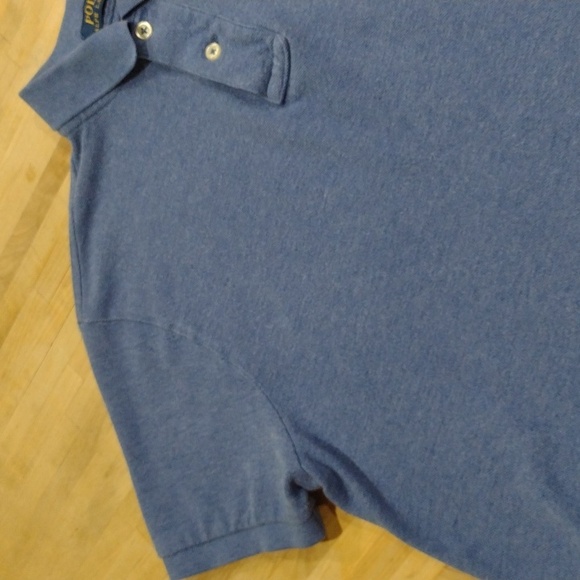 Polo Ralph Lauren Blue Polo Shirt Short Sleeve Size M Custom Slim Fit - Picture 9 of 10